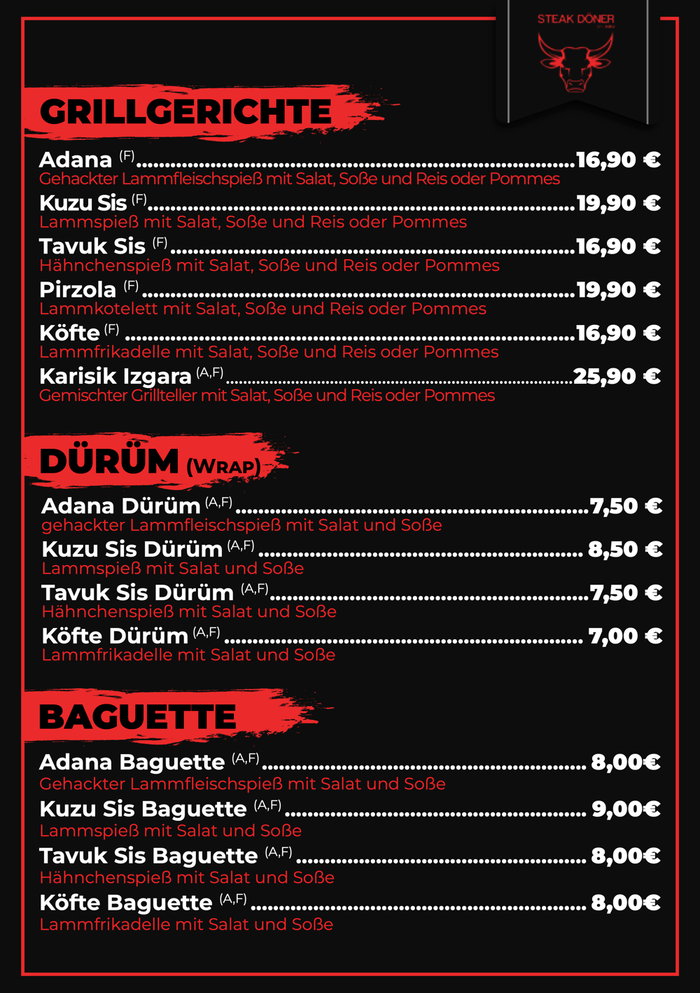 Speisekarte Abu’s Steakdöner – Seite 3